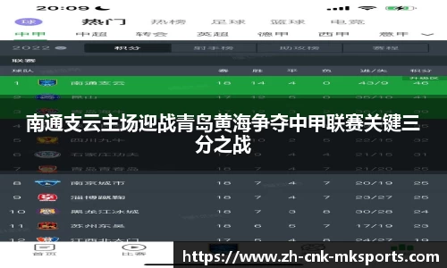 南通支云主场迎战青岛黄海争夺中甲联赛关键三分之战
